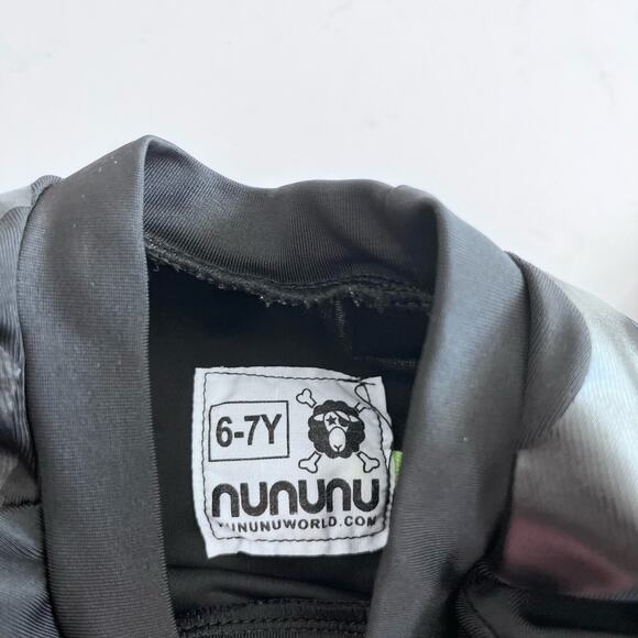 Nununu black unisex boy girl numbered rashguard size 6/7 - Picture 8 of 12